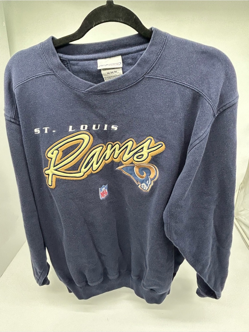Vintage Reebok St. Louis Rams Navy Logo Crewneck Sweatshirt Medium